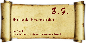 Butsek Franciska névjegykártya